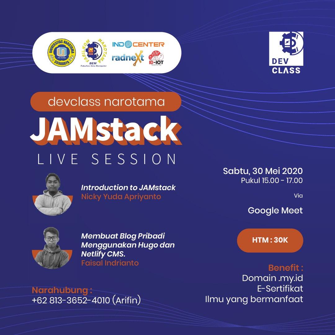 Devclass Narotama JAMstack Live Session